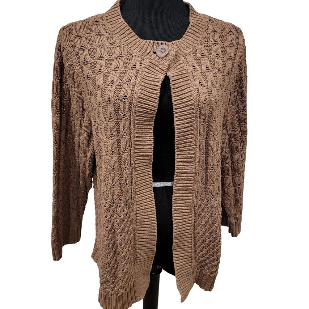 Croft & Barrow XLarge Chunky Cable Knit Sweater Cardigan Cottagecore Soft Girl